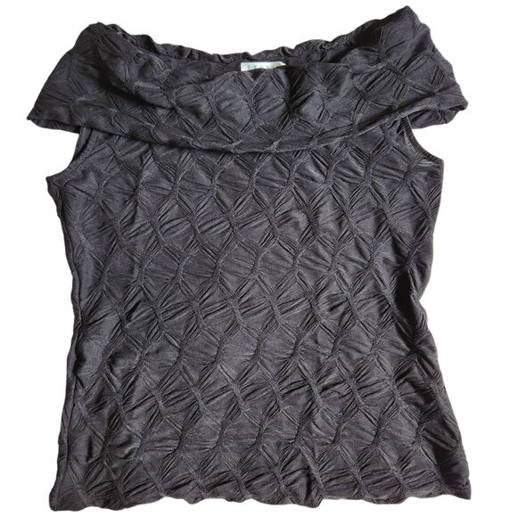 STUDIO JPR Black Textured Blouse Top sz M - Picture 1 of 11